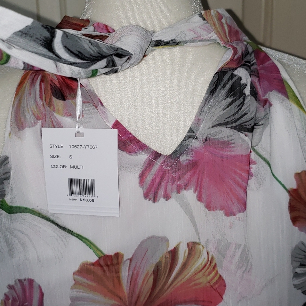 NWT SIONI Floral Halter Top Small - Picture 6 of 12